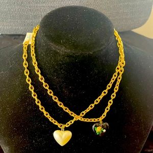 2 hearts ♥️ necklaces with gold chains 🌺
